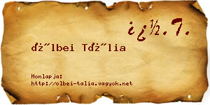 Ölbei Tália névjegykártya